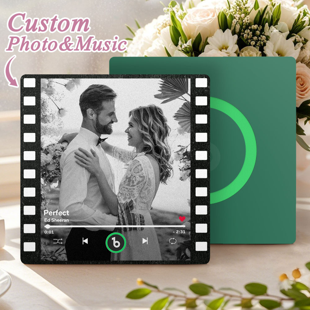 Custom Music Fridge Magnets Vintage Movie Colorful Frame Album Fridge Magnet Can Play Songs Wedding Gift for Couples - Fridgebeatsca
