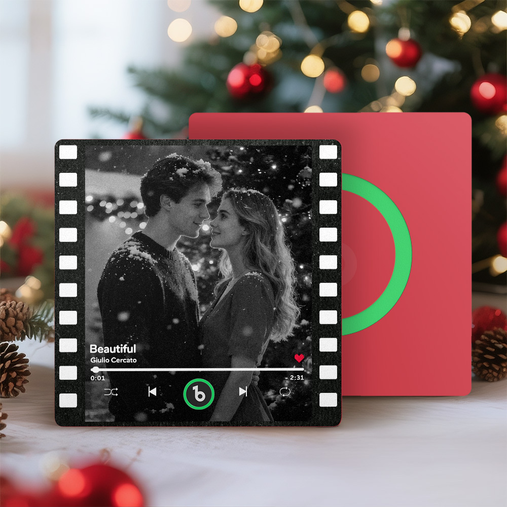 Custom Music Fridge Magnets Vintage Movie Colorful Frame Album Fridge Magnet Can Play Songs Christmas Gift for Couples - Fridgebeatsca