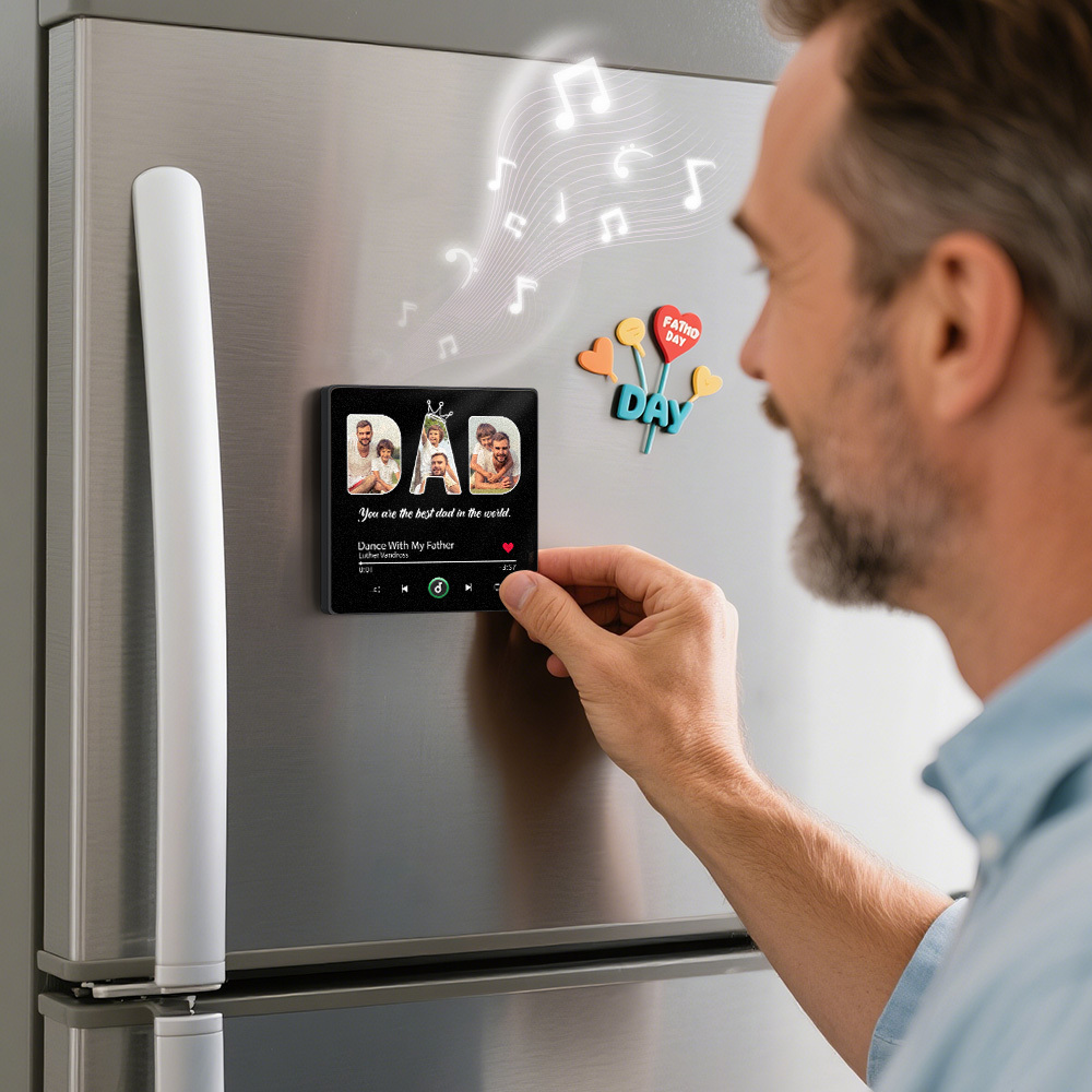 Custom Photo Music Fridge Magnet You Are The Best Dad In The World Father's Day Gift for Father - Fridgebeatsca