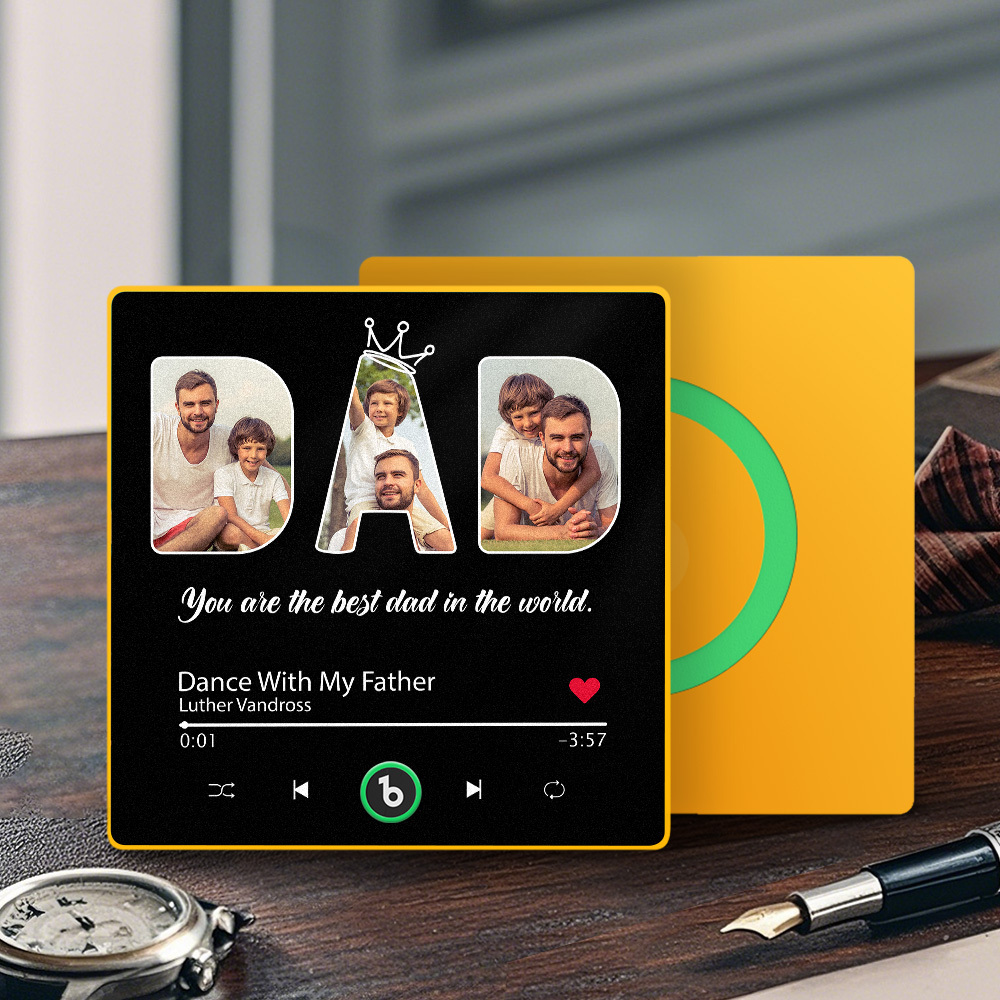 Custom Photo Music Fridge Magnet You Are The Best Dad In The World Father's Day Gift for Father - Fridgebeatsca