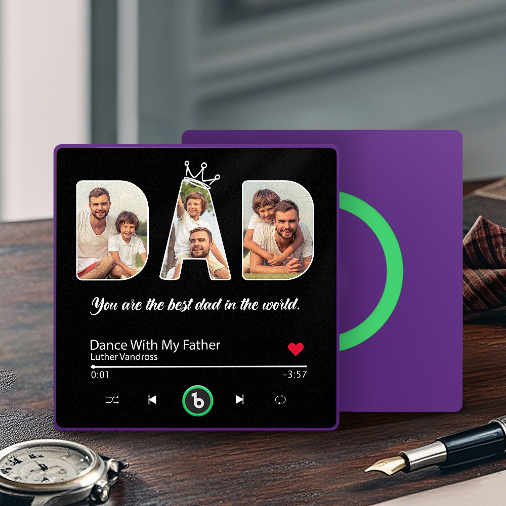 Custom Photo Music Fridge Magnet You Are The Best Dad In The World Father's Day Gift for Father - Fridgebeatsca
