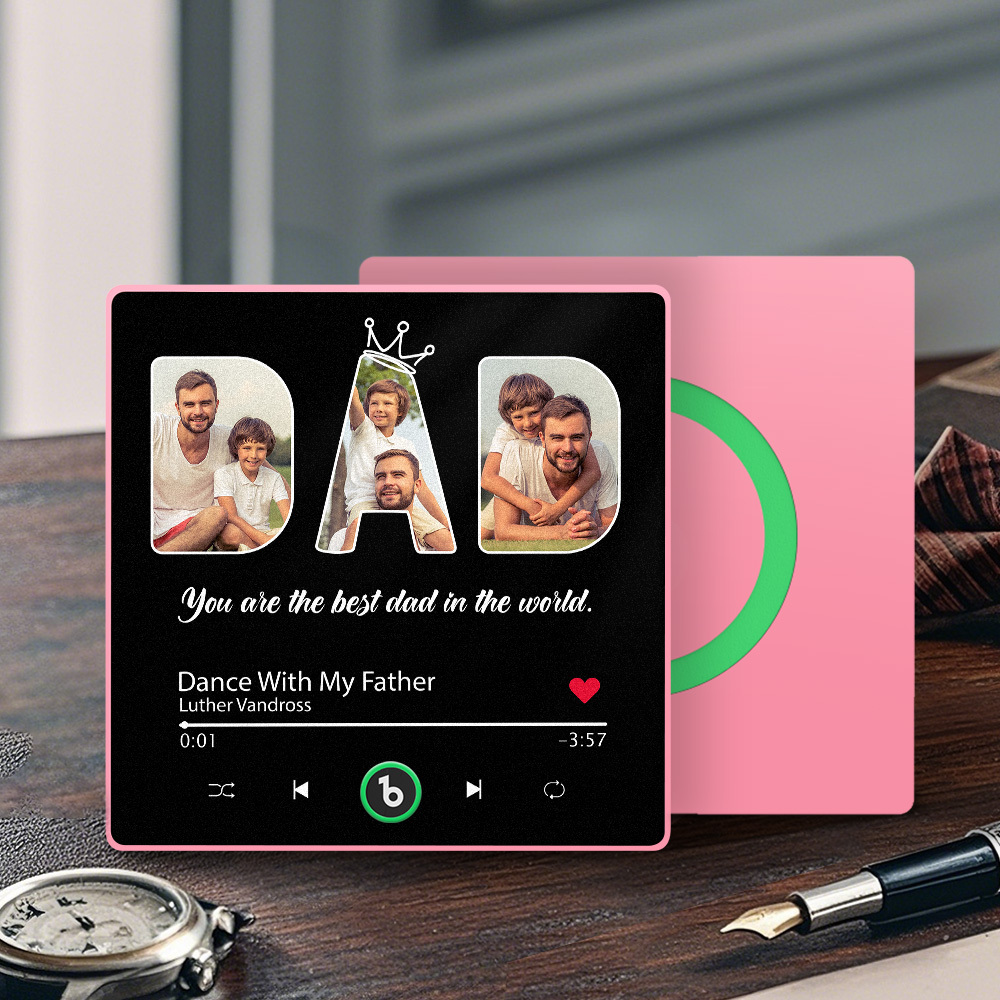 Custom Photo Music Fridge Magnet You Are The Best Dad In The World Father's Day Gift for Father - Fridgebeatsca