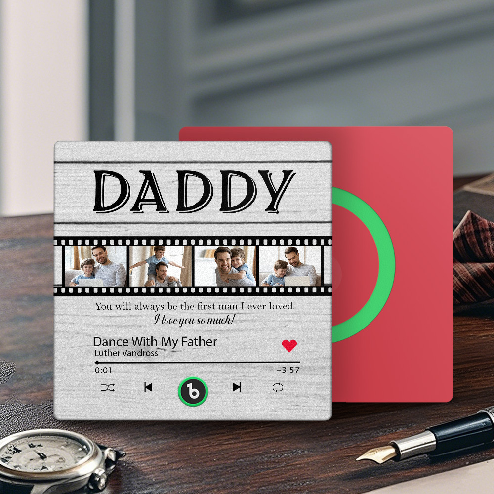 Custom Photo Film Roll Music Fridge Magnet Personalized Film Photo Fridge Magnet That Can Play Songs Father's Day Gift for Dad - Fridgebeatsca