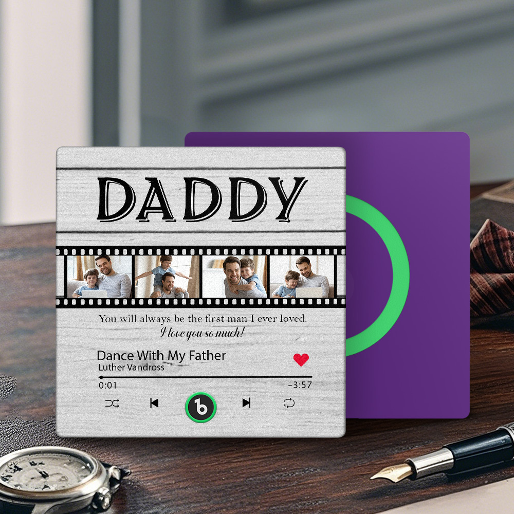 Custom Photo Film Roll Music Fridge Magnet Personalized Film Photo Fridge Magnet That Can Play Songs Father's Day Gift for Dad - Fridgebeatsca