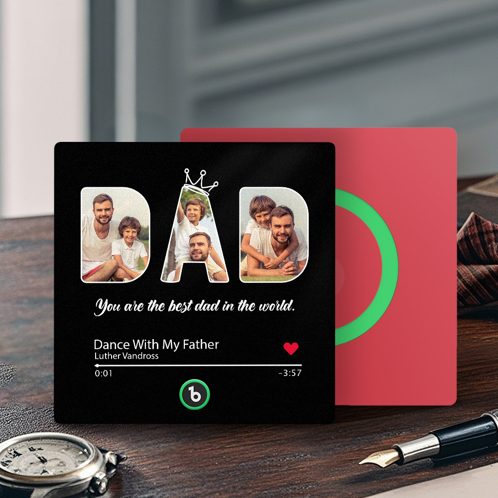 Custom Photo Music Fridge Magnet You Are The Best Dad In The World Father's Day Gift for Father - Fridgebeatsca