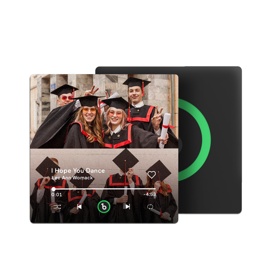 Custom Music & Photo Fridge Magnet Supports Bluetooth Connectivity Personalized 2 Photo Graduation Gift for Graduate Singing Refrigerator Magnet for Best Friend - Fridgebeatsca
