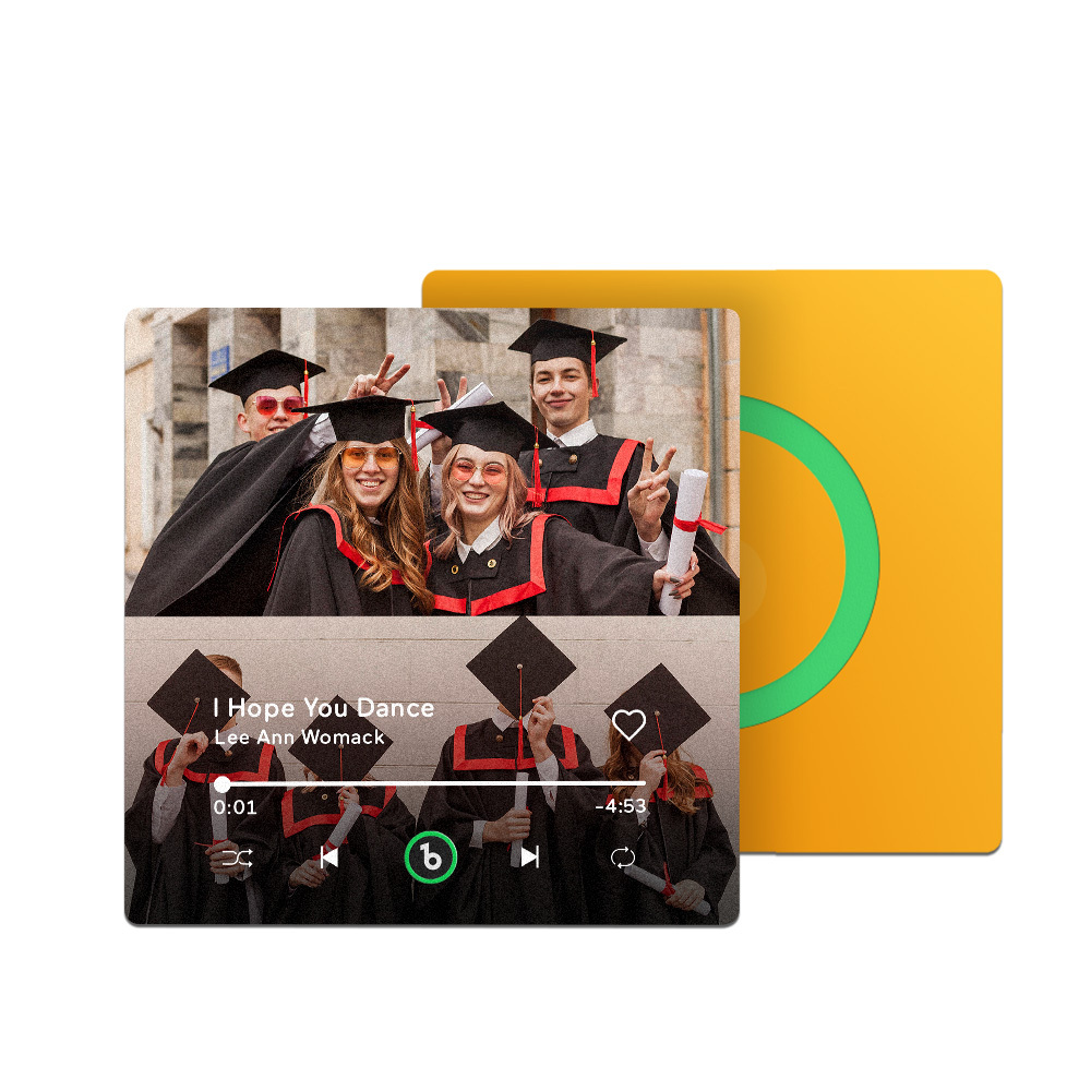 Custom Music & Photo Fridge Magnet Supports Bluetooth Connectivity Personalized 2 Photo Graduation Gift for Graduate Singing Refrigerator Magnet for Best Friend - Fridgebeatsca