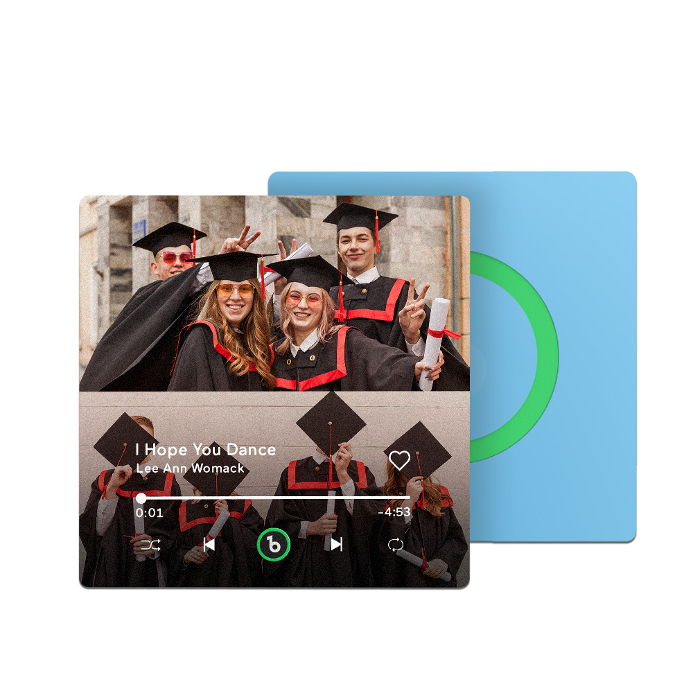 Custom Music & Photo Fridge Magnet Supports Bluetooth Connectivity Personalized 2 Photo Graduation Gift for Graduate Singing Refrigerator Magnet for Best Friend - Fridgebeatsca