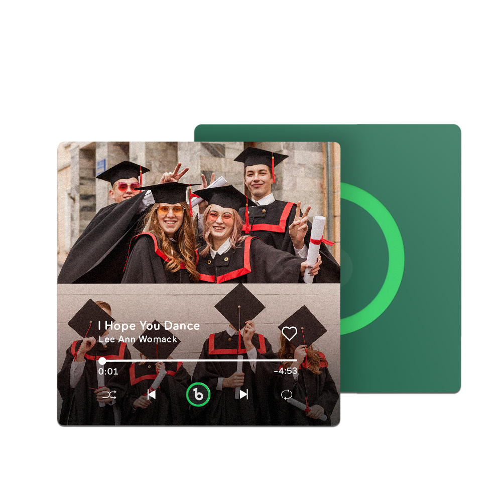Custom Music & Photo Fridge Magnet Supports Bluetooth Connectivity Personalized 2 Photo Graduation Gift for Graduate Singing Refrigerator Magnet for Best Friend - Fridgebeatsca