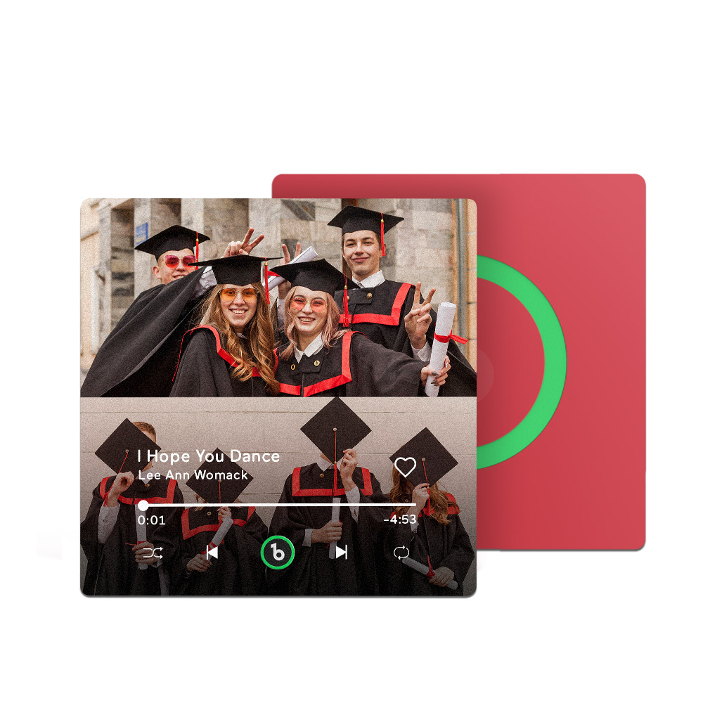 Custom Music & Photo Fridge Magnet Supports Bluetooth Connectivity Personalized 2 Photo Graduation Gift for Graduate Singing Refrigerator Magnet for Best Friend - Fridgebeatsca