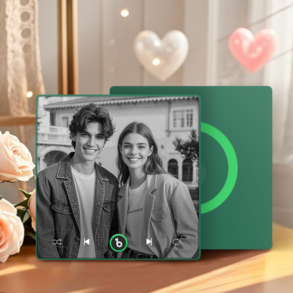 Custom Music Personalized Black & White Photo Fridge Magnet Supports Bluetooth Connectivity Custom Music Fridge Magnet Couple Gift Singing Refrigerator Magnet Wedding Gift for Him - Fridgebeatsca