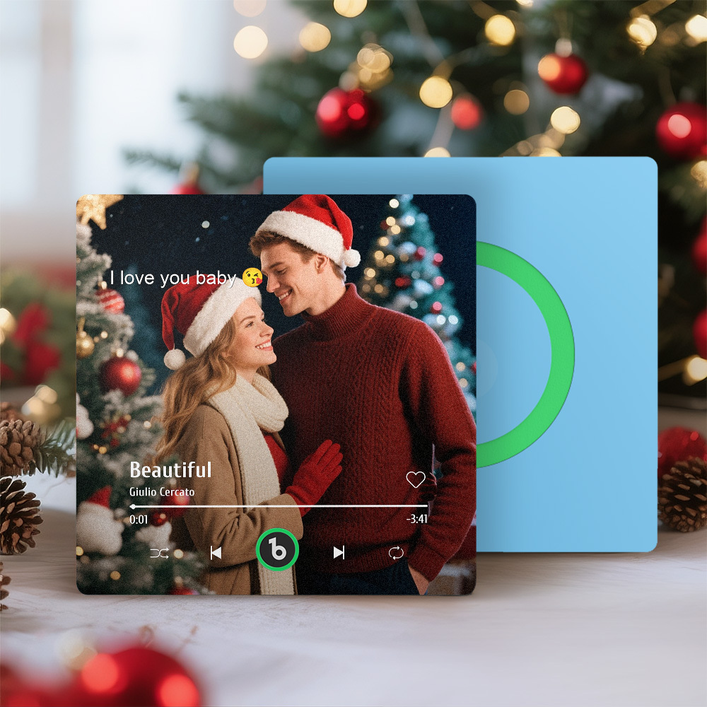 Custom Music Gift Fridge Magnet Custom Photo Music Box Music Box Play Song Photo Music Magnet Christmas Gifts for Couple - Fridgebeatsca