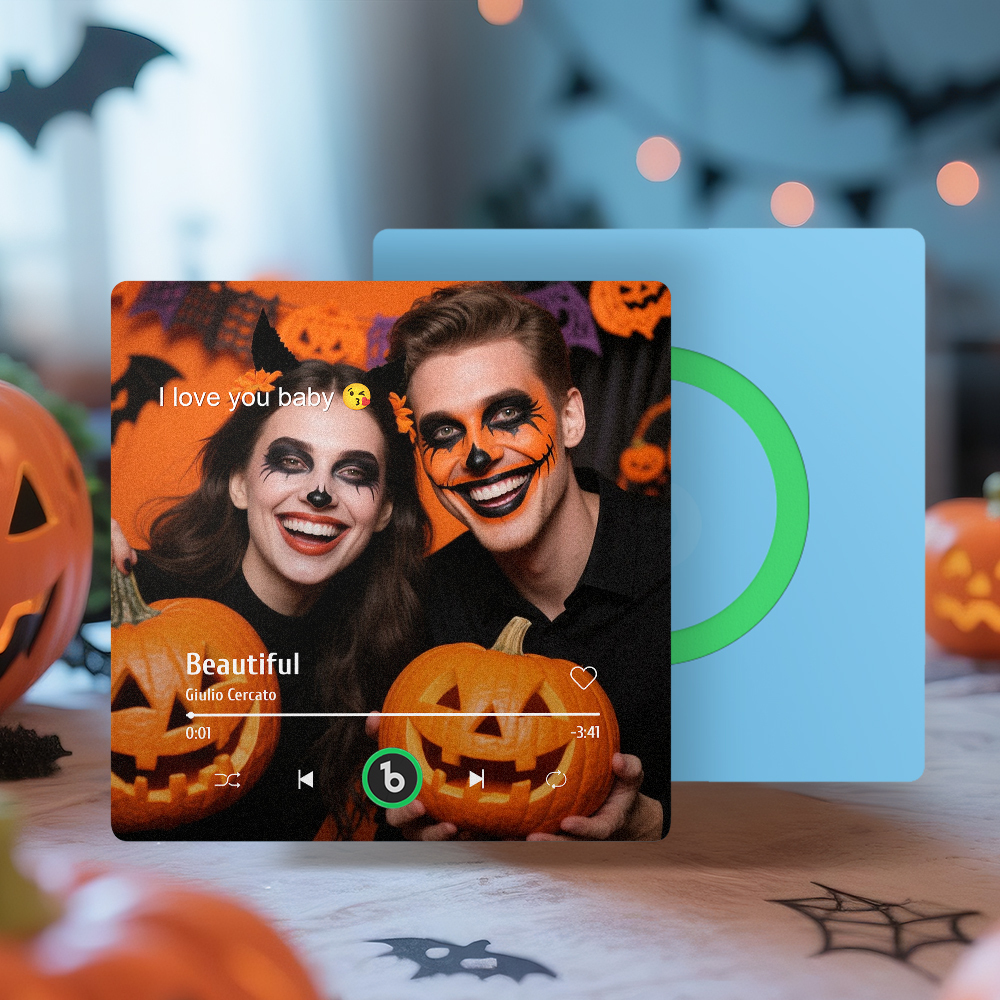 Custom Music Gift Fridge Magnet Custom Photo Music Box Music Box Play Song Photo Music Magnet Halloween Gifts for Couple - Fridgebeatsca