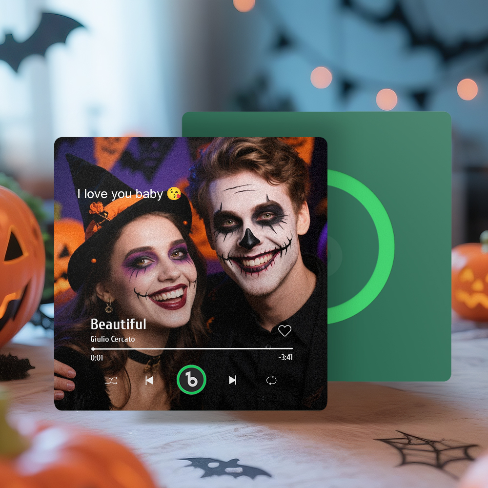 Custom Music Gift Fridge Magnet Custom Photo Music Box Music Box Play Song Photo Music Magnet Halloween Gifts for Couple - Fridgebeatsca