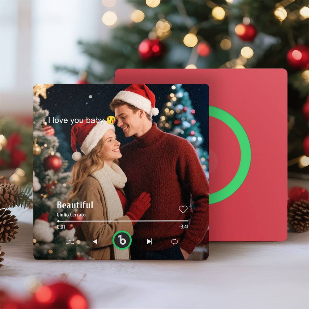 Custom Music Gift Fridge Magnet Custom Photo Music Box Music Box Play Song Photo Music Magnet Christmas Gifts for Couple - Fridgebeatsca