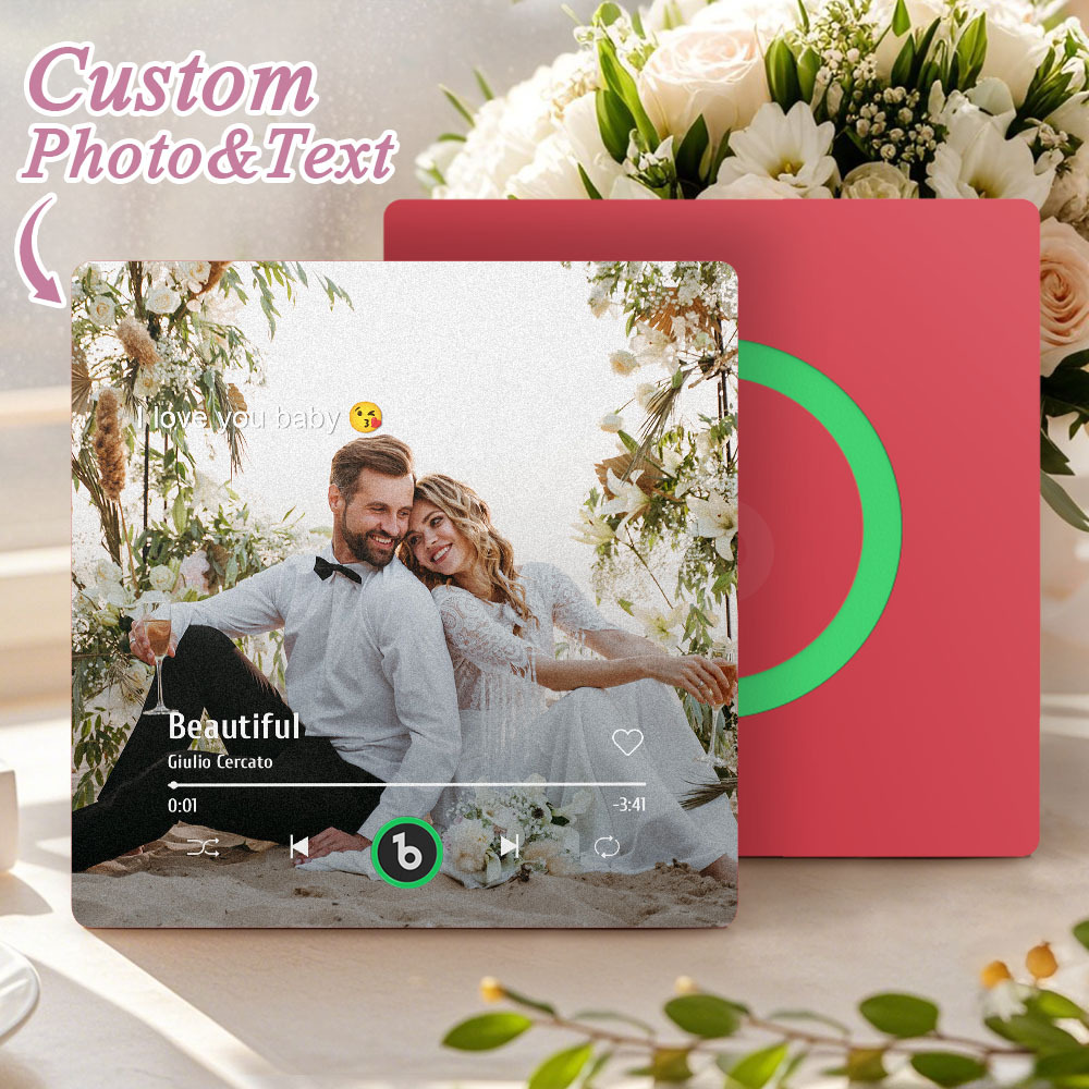 Custom Music Gift Fridge Magnet Custom Photo Music Box Music Box Play Song Photo Music Magnet Wedding Gifts - Fridgebeatsca