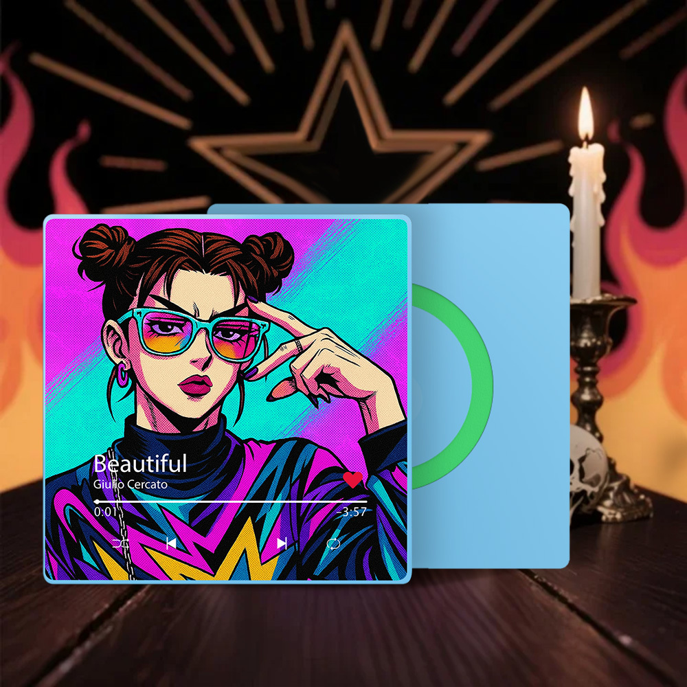 Custom Anime-style Music Fridge Magnet and Photo with Colorful Frame Music Wall Photo Sticker Music Movement That Can Be Played - Fridgebeatsca
