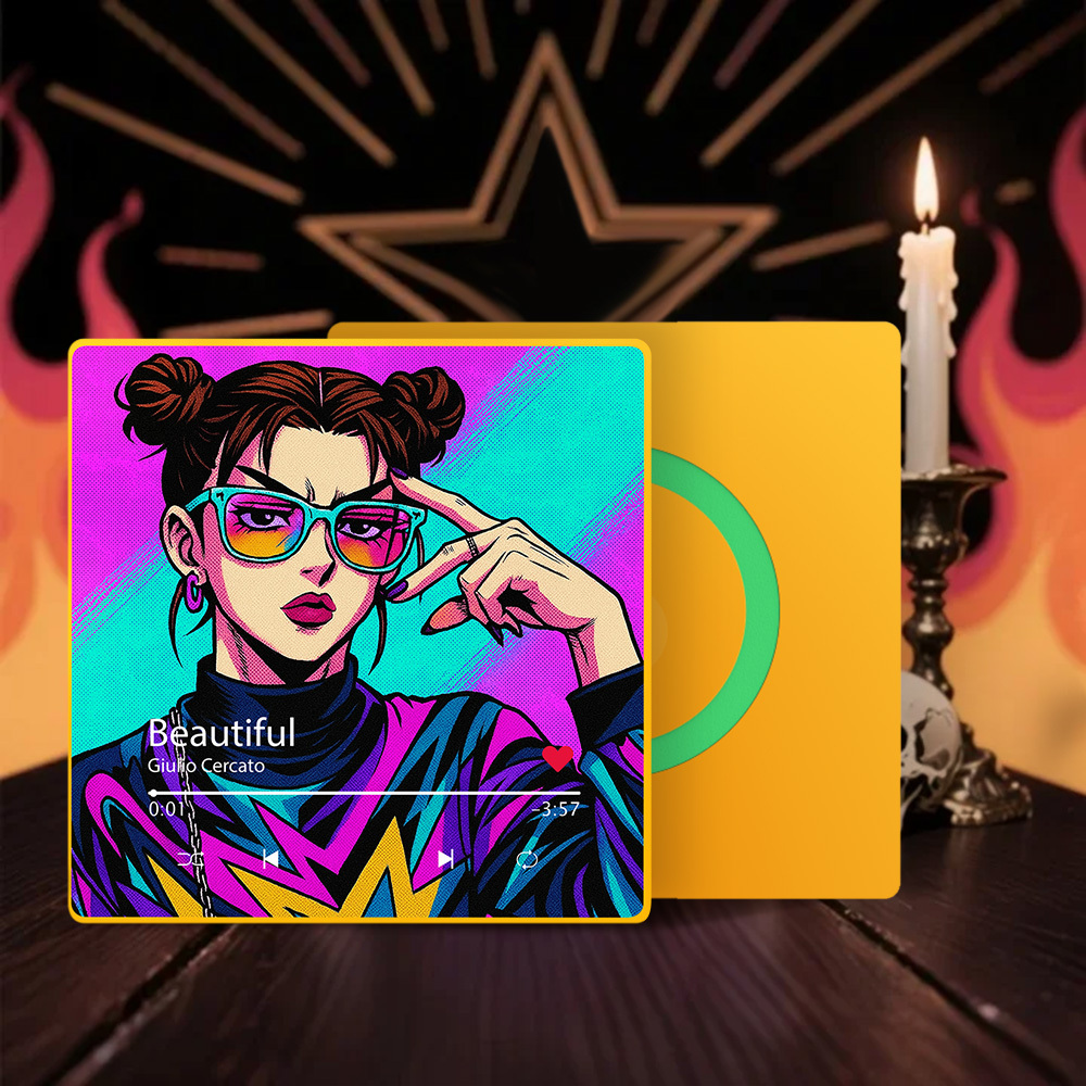 Custom Anime-style Music Fridge Magnet and Photo with Colorful Frame Music Wall Photo Sticker Music Movement That Can Be Played - Fridgebeatsca