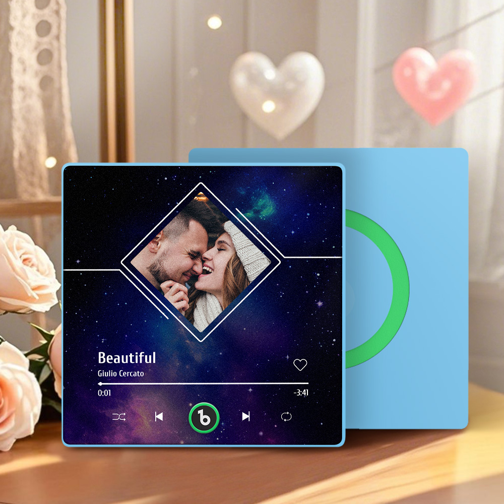 Customized Music Fridge Magnets Starry Sky Music Fridge Magnets Plaque Fridge Magnets Customizable Photos And Music Gift for Couple - Fridgebeatsca