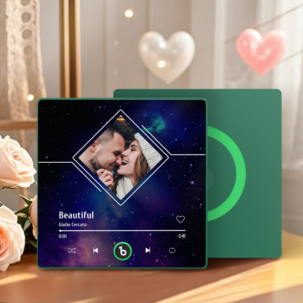 Customized Music Fridge Magnets Starry Sky Music Fridge Magnets Plaque Fridge Magnets Customizable Photos And Music Gift for Couple - Fridgebeatsca