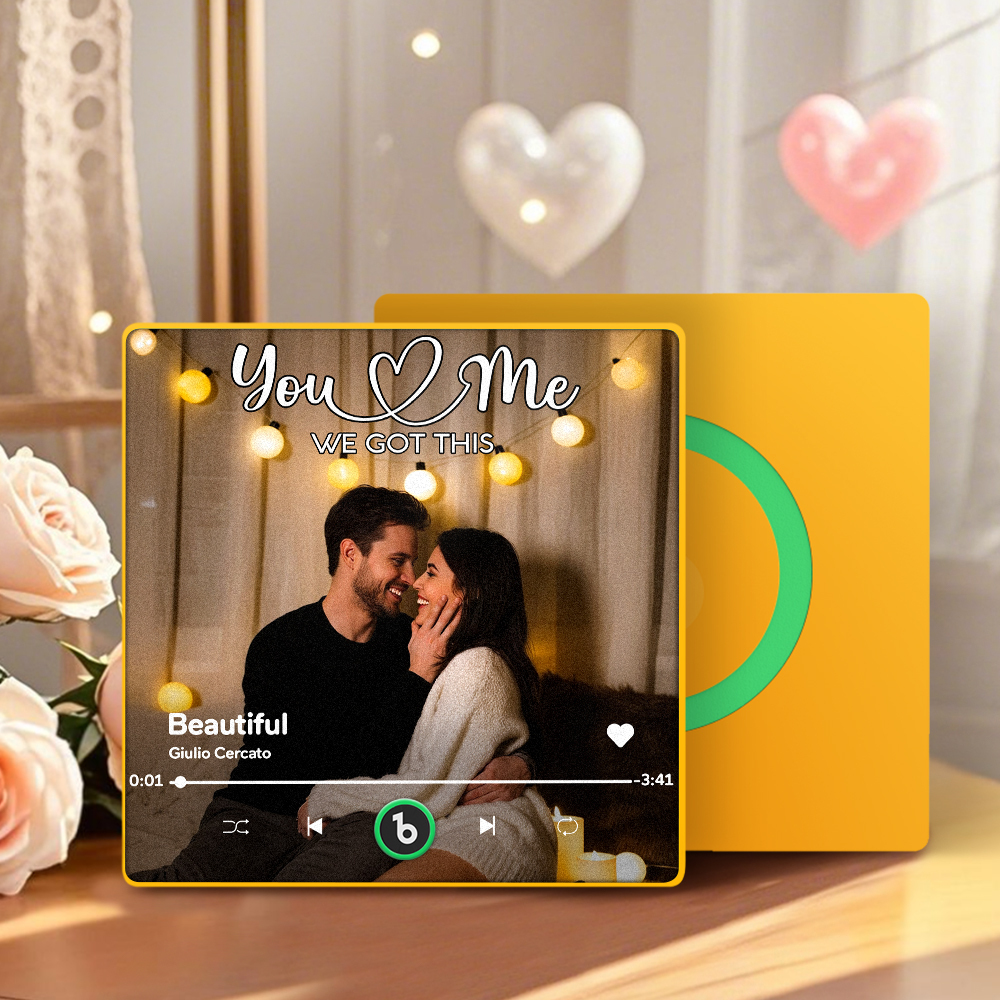 Personalized Music Fridge Magnet Couple Together Upload Photo Song Magnet Gifts for Couple - Fridgebeatsca
