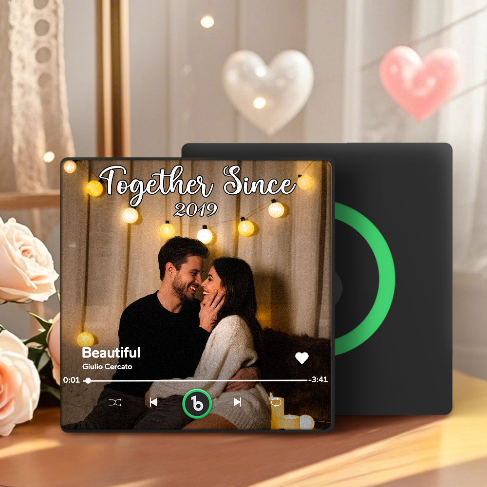 Personalized Music Fridge Magnet Couple Together Upload Photo Song Magnet Gifts for Couple - Fridgebeatsca