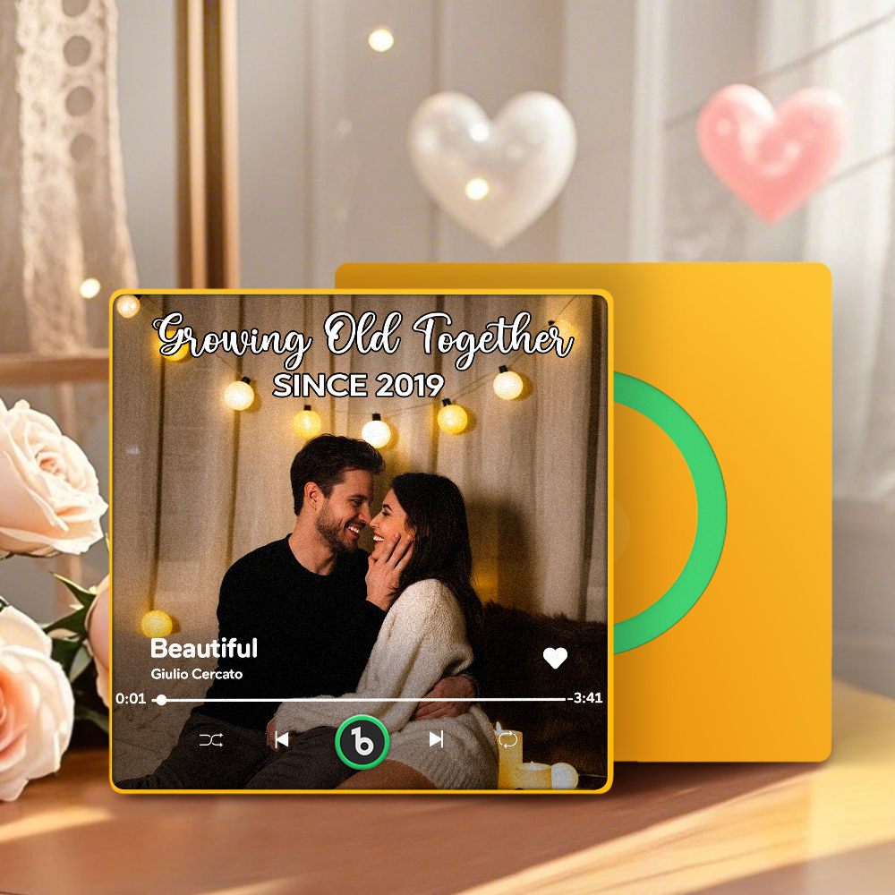 Personalized Music Fridge Magnet Couple Together Upload Photo Song Magnet Gifts for Couple - Fridgebeatsca