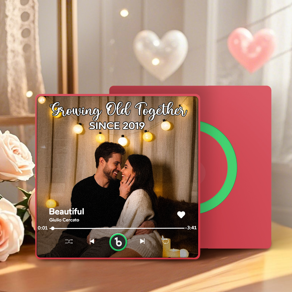 Personalized Music Fridge Magnet Couple Together Upload Photo Song Magnet Gifts for Couple - Fridgebeatsca