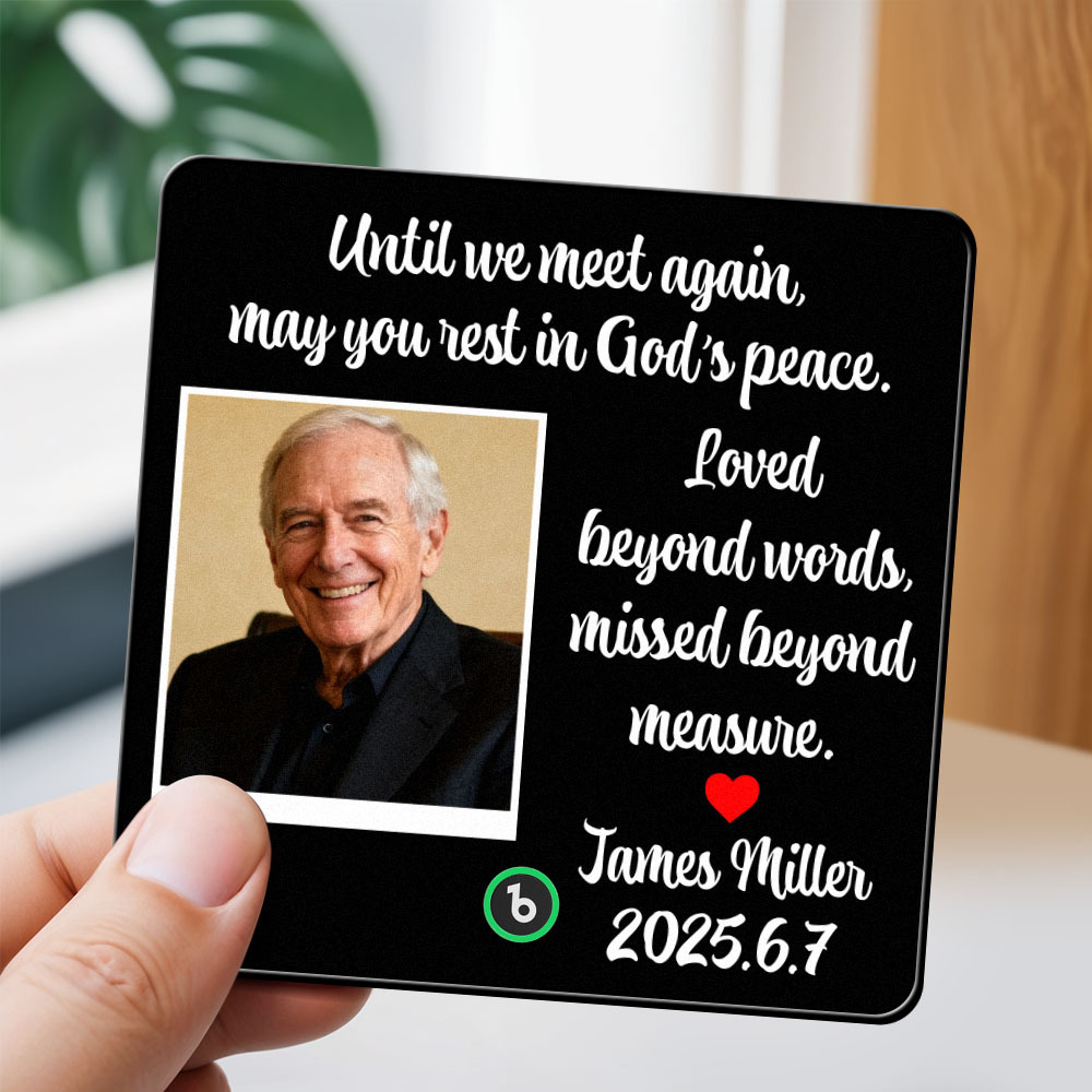 Memorial Song Magnet Custom Photo Magnet with Music Player Personalized Loss Gifts Sympathy Gift Always Loved Picture Fridge Magnet - Fridgebeatsca