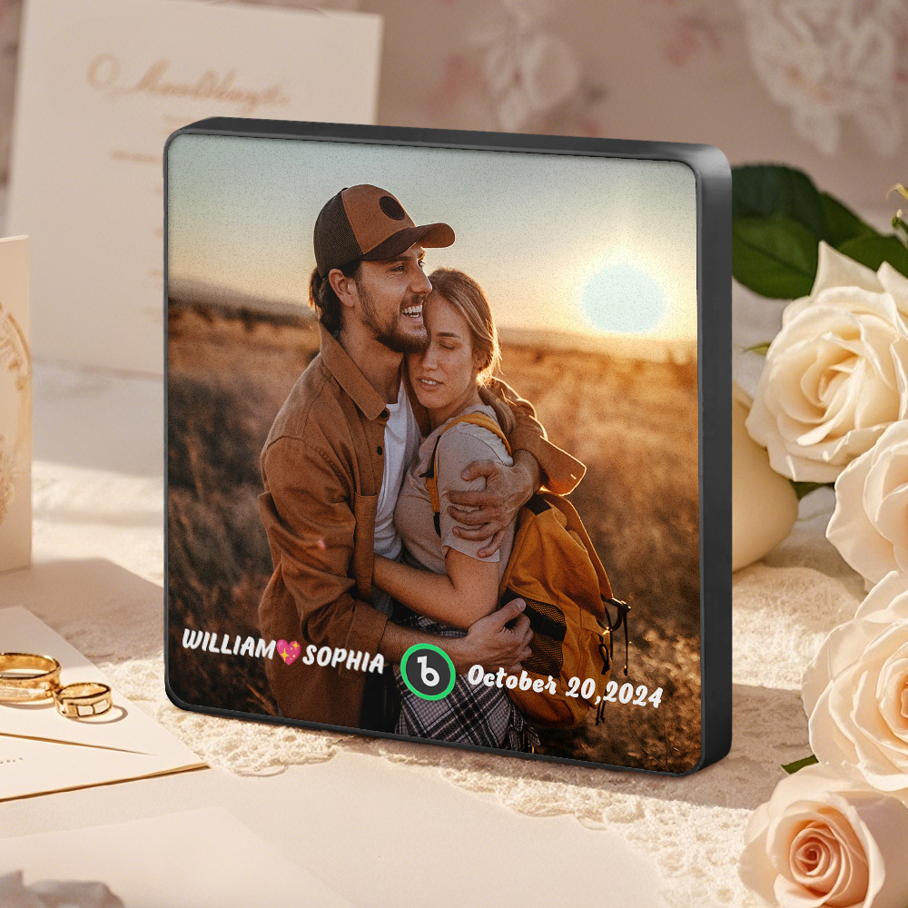 Custom Music Fridge Magnet Personalized Name & Date Fridge Magnet Music Wall Photo Sticker Song Magnets That Can Play Music Anniversary Gifts - Fridgebeatsca