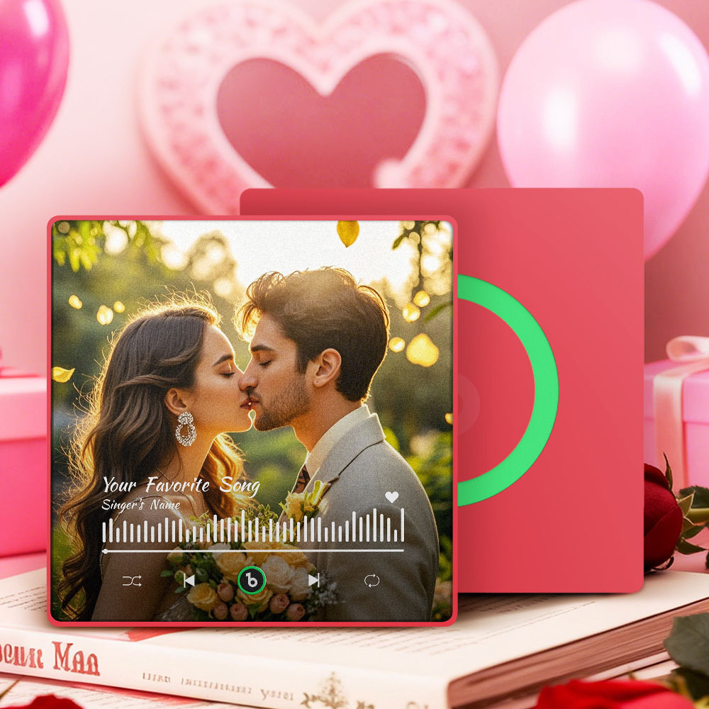 Personalized Song Fridge Magnet Custom Fridge Magnet With Music and Photo Gift for Valentine's Day - Fridgebeatsca