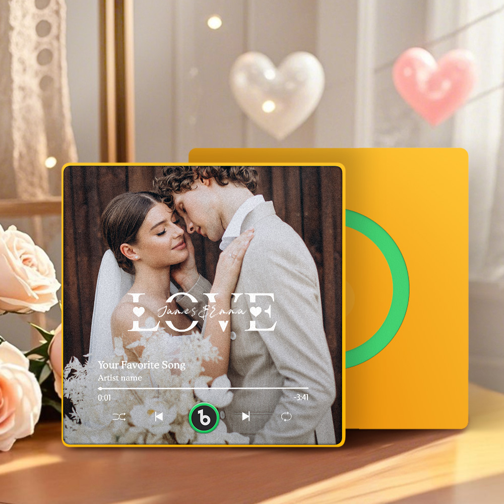 Custom Photo Music Box Fridge Magnet Atmosphere Love Heartfelt Gift For Couple Personalized Valentine's Day Gift - Fridgebeatsca