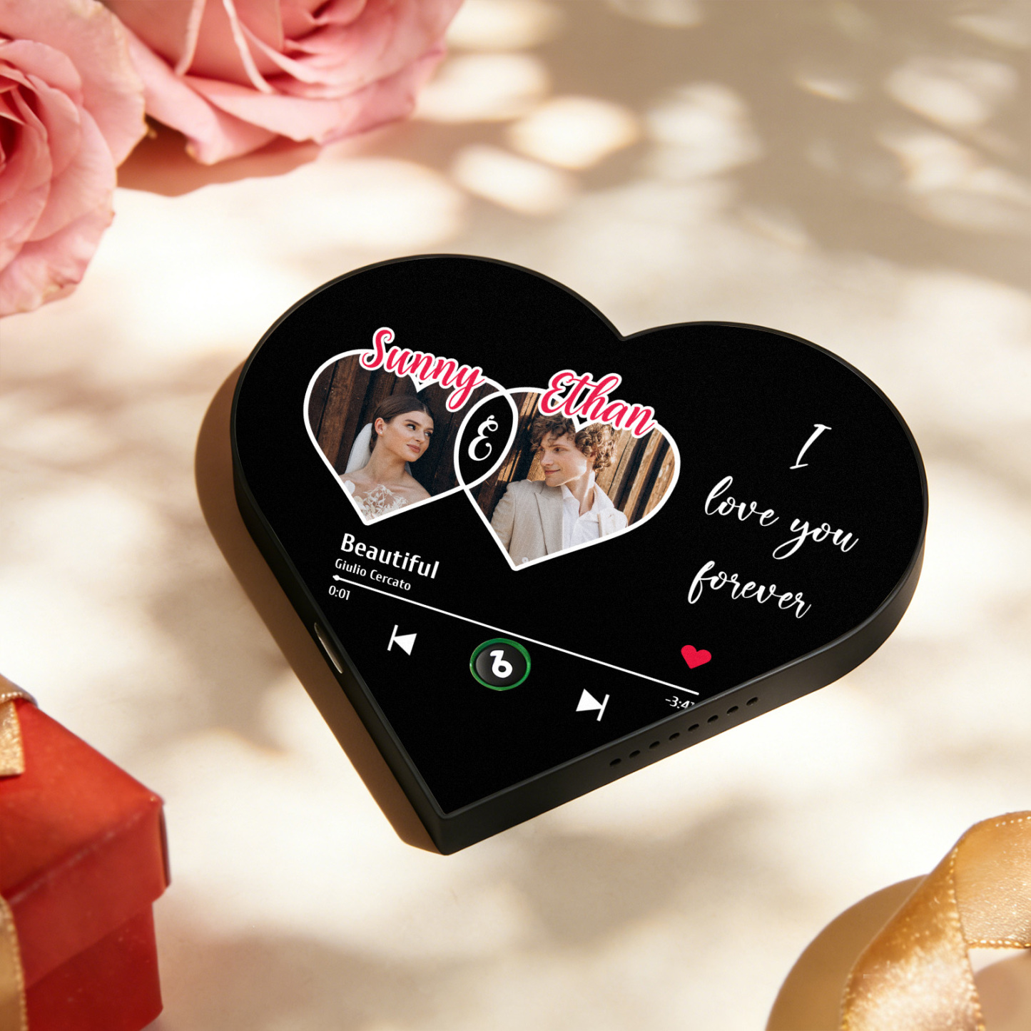 Custom Heart-Shaped Photo Music Fridge Magnet Eternal Love Romantic Gift for Couples Valentine's Day Gifts - Fridgebeatsca