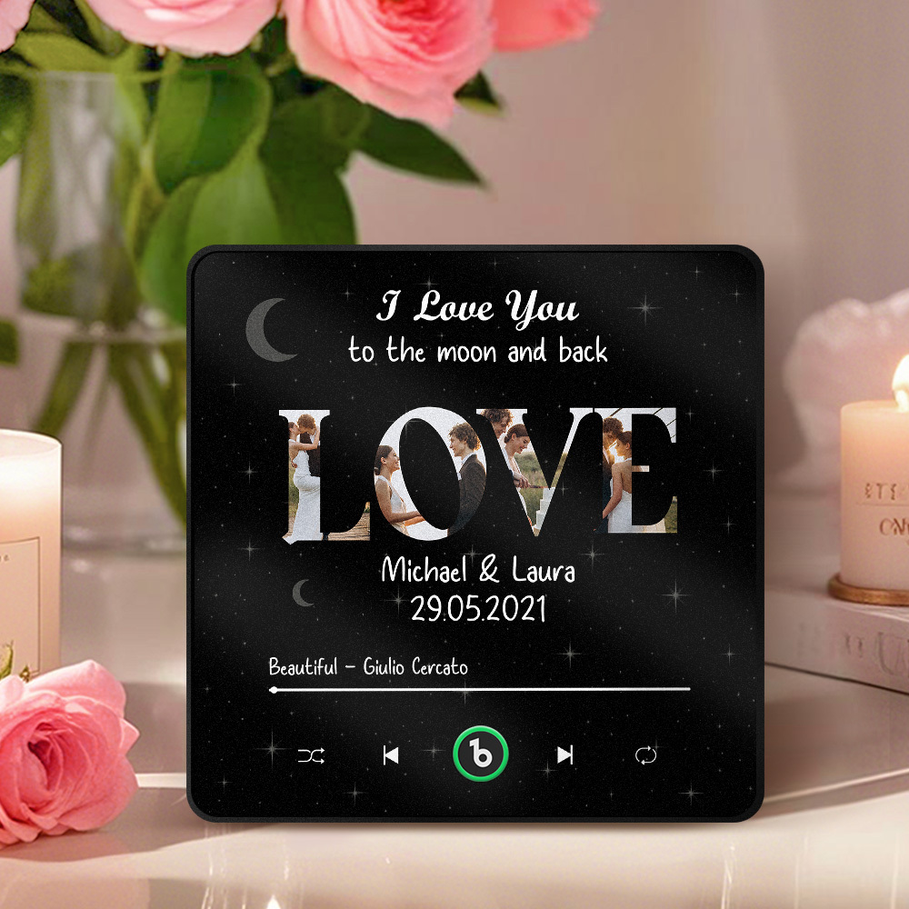 Custom Music Fridge Magnet Personalized Love Photos Song Magnet Valentine's Day Anniversary Gift for Lover - Fridgebeatsca