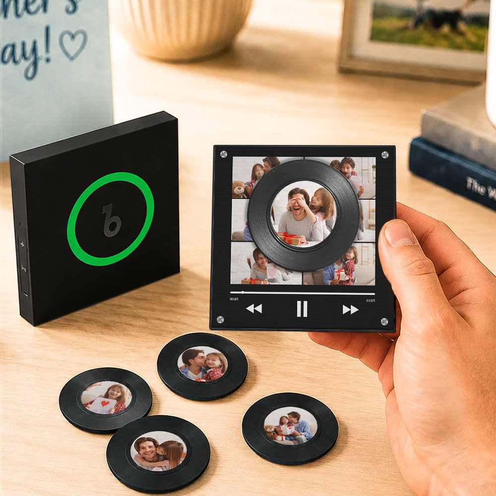Personalized Vinyl Record Music Fridge Magnet – Custom Photo & Song Playback Magnet, Retro Music Wall Decor Gift for Fans - Fridgebeatsca