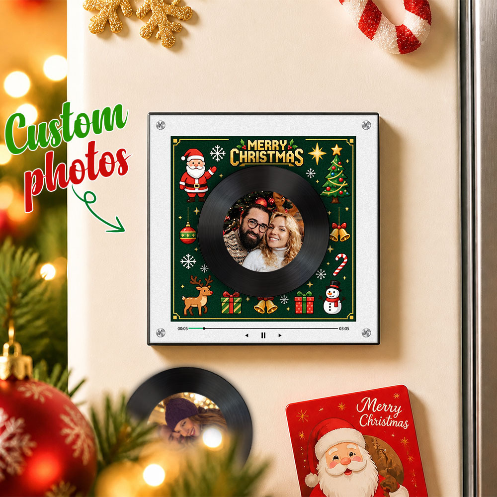 Custom Music Fridge Magnet Christmas Gifts Can Customize 1-6 Songs and Photos Vinyl Records to Preserve Beautiful Memories Gifts - Fridgebeatsca