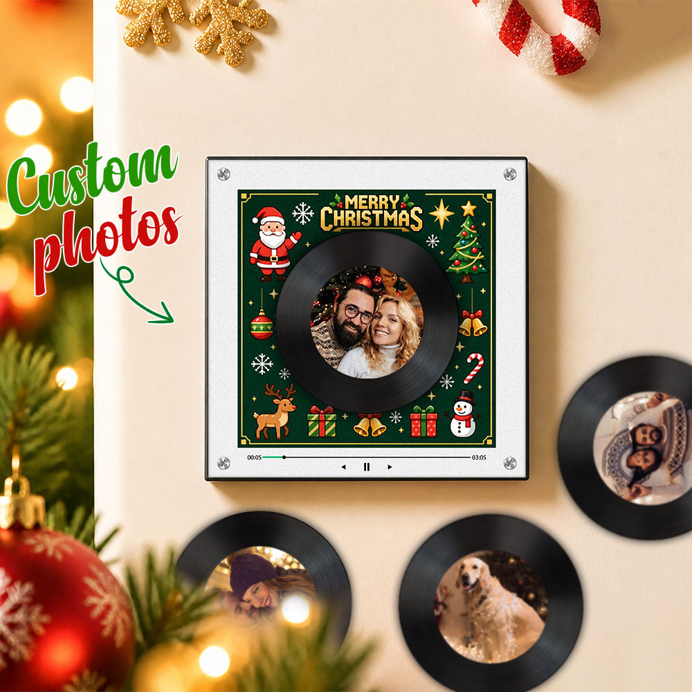 Custom Music Fridge Magnet Christmas Gifts Can Customize 1-6 Songs and Photos Vinyl Records to Preserve Beautiful Memories Gifts - Fridgebeatsca