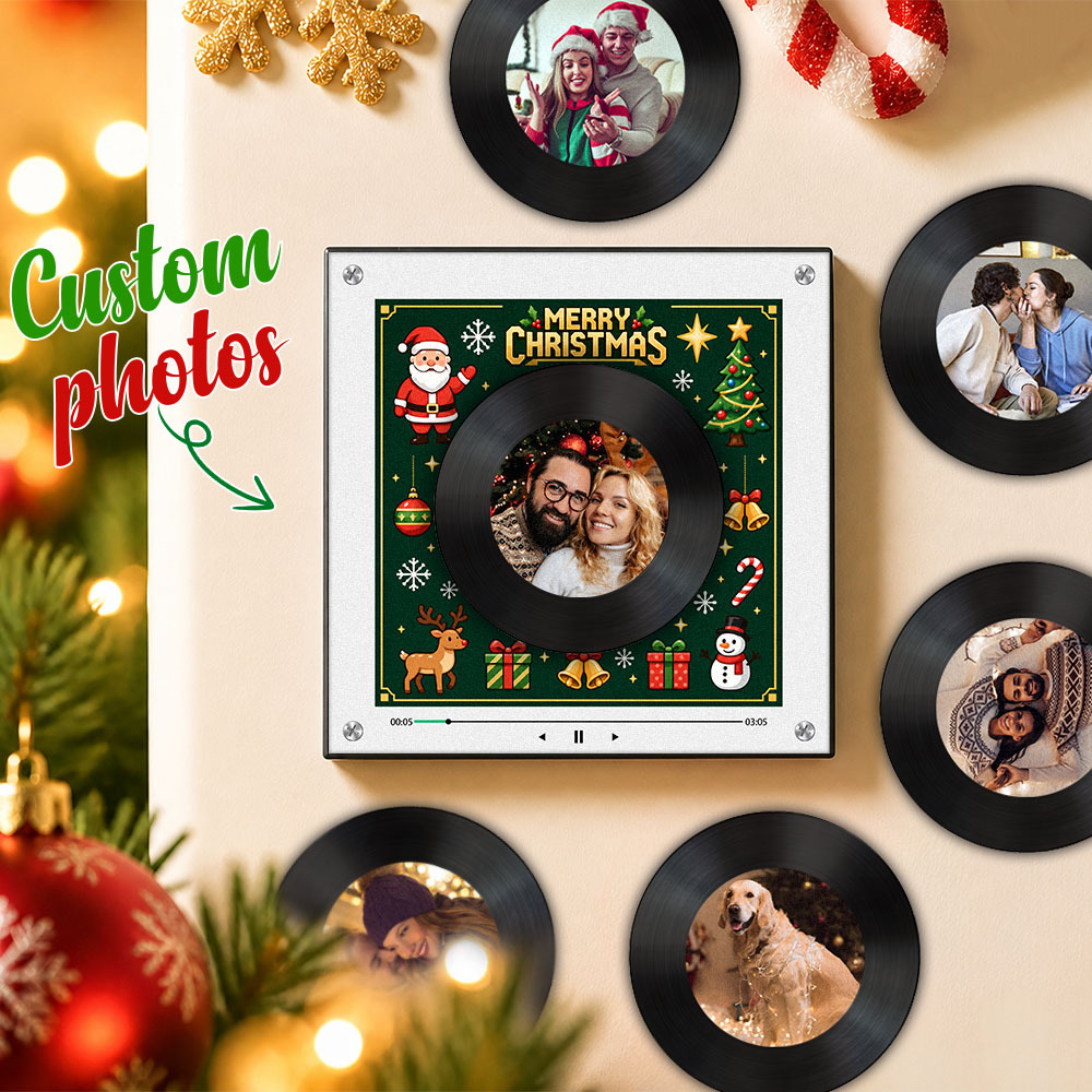 Custom Music Fridge Magnet Christmas Gifts Can Customize 1-6 Songs and Photos Vinyl Records to Preserve Beautiful Memories Gifts - Fridgebeatsca