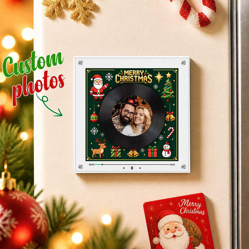 Custom Music Fridge Magnet Christmas Gifts Can Customize 1-6 Songs and Photos Vinyl Records to Preserve Beautiful Memories Gifts - Fridgebeatsca