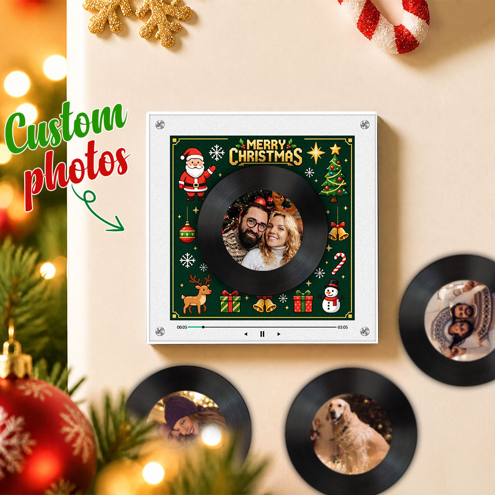 Custom Music Fridge Magnet Christmas Gifts Can Customize 1-6 Songs and Photos Vinyl Records to Preserve Beautiful Memories Gifts - Fridgebeatsca