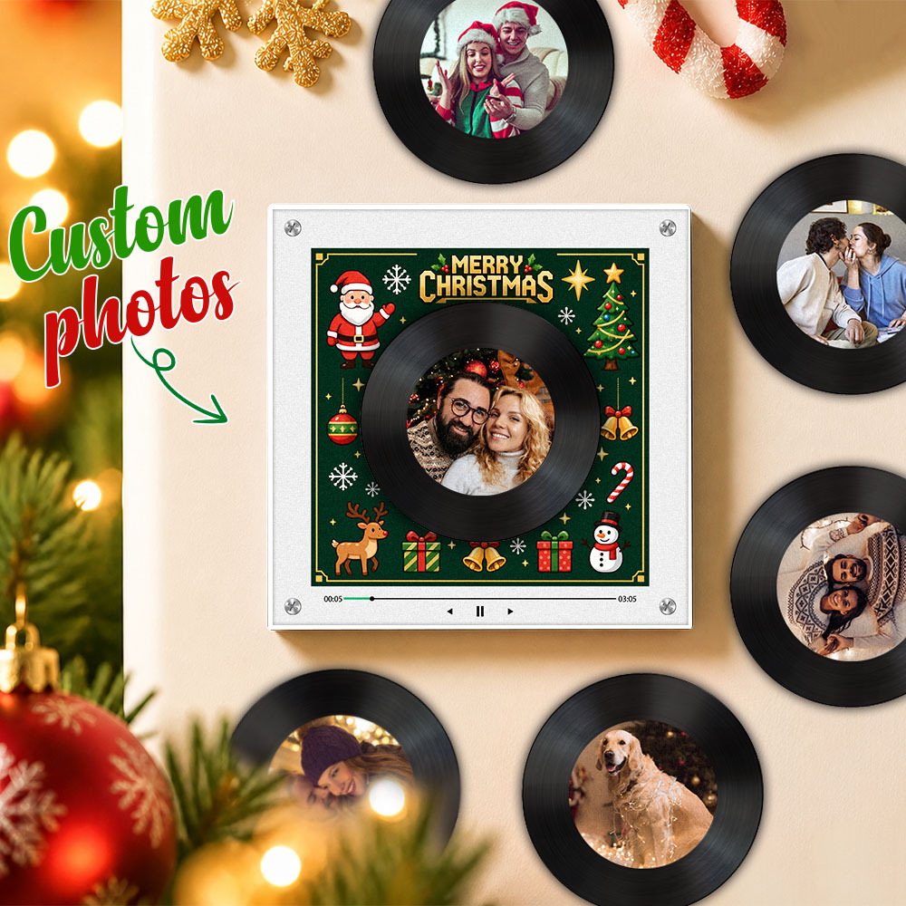 Custom Music Fridge Magnet Christmas Gifts Can Customize 1-6 Songs and Photos Vinyl Records to Preserve Beautiful Memories Gifts - Fridgebeatsca