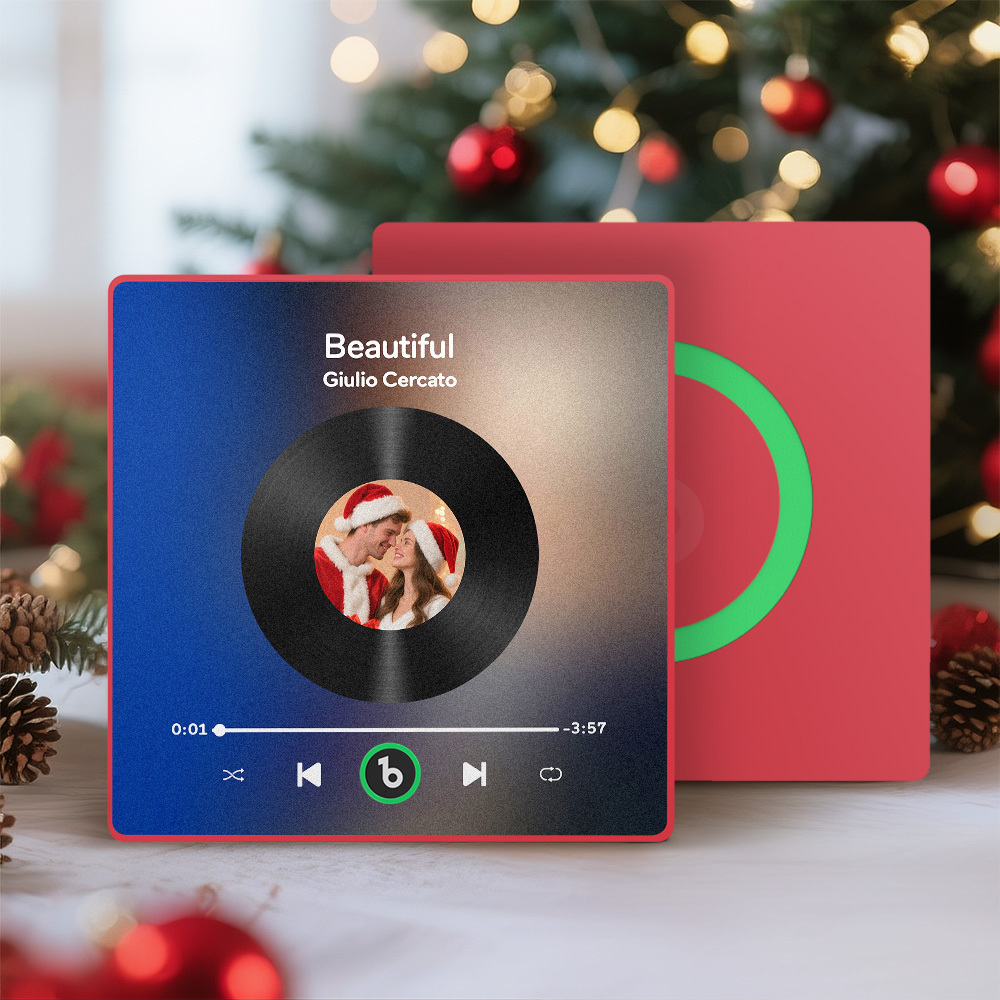 Custom Music Fridge Magnet Custom Colorful Frame Album Fridge Magnet Music Wall Photo Sticker Song Magnets That Can Play Music Christmas Gifts for Her - Fridgebeatsca