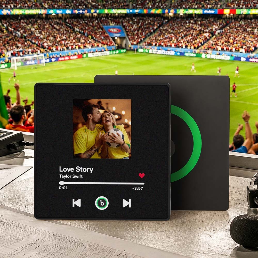 Personalized Music Fridge Magnet Colorful Frame The 2026 Global Football Game Album Fridge Magnet Can Play Songs Gift for Couple Can Upload Your Music - Fridgebeatsca