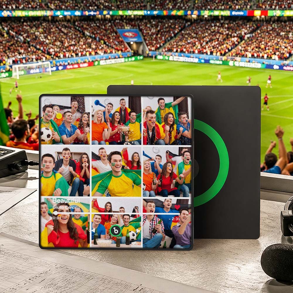 Global Football Festival Personalized Music Fridge Magnet Colorful Frame New 4.0 Upgrade Album Fridge Magnet Can Play Songs Gift for Couple Can Upload Your Music - Fridgebeatsca