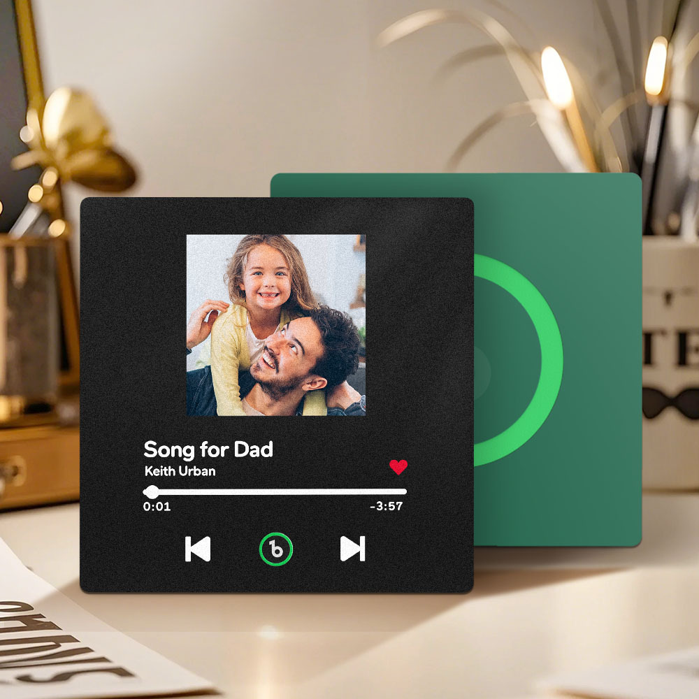 Custom Music And Photo Music Fridge Magnets Father's Day Gifts Frameless Fridgebeats - Fridgebeatsca