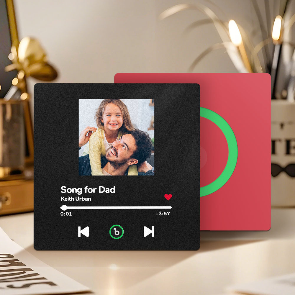 Custom Music And Photo Music Fridge Magnets Father's Day Gifts Frameless Fridgebeats - Fridgebeatsca