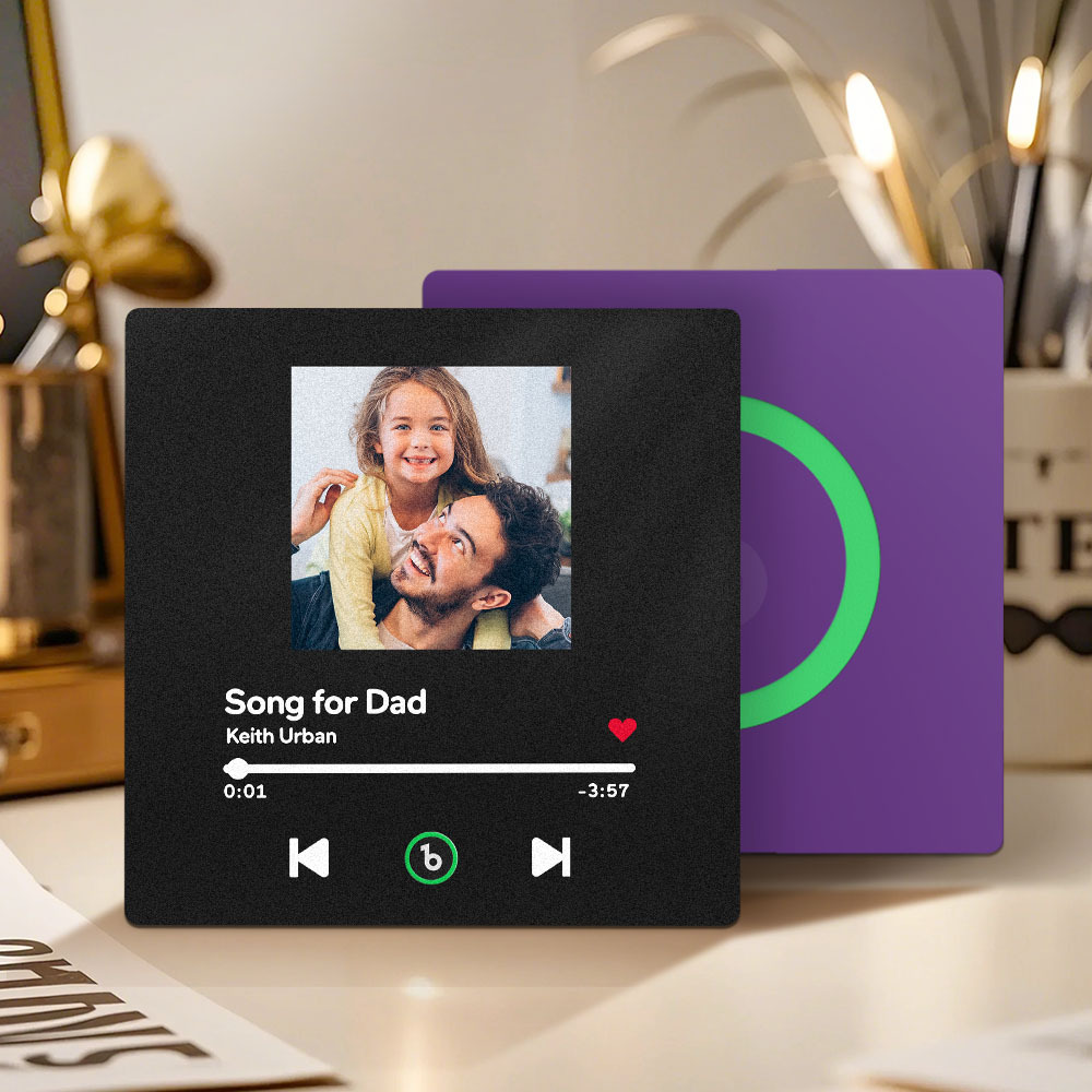 Custom Music And Photo Music Fridge Magnets Father's Day Gifts Frameless Fridgebeats - Fridgebeatsca