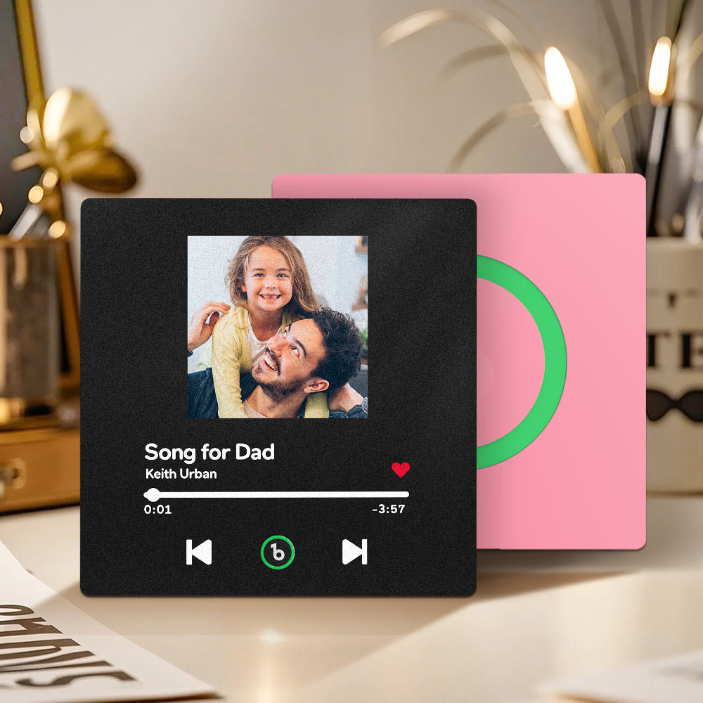 Custom Music And Photo Music Fridge Magnets Father's Day Gifts Frameless Fridgebeats - Fridgebeatsca