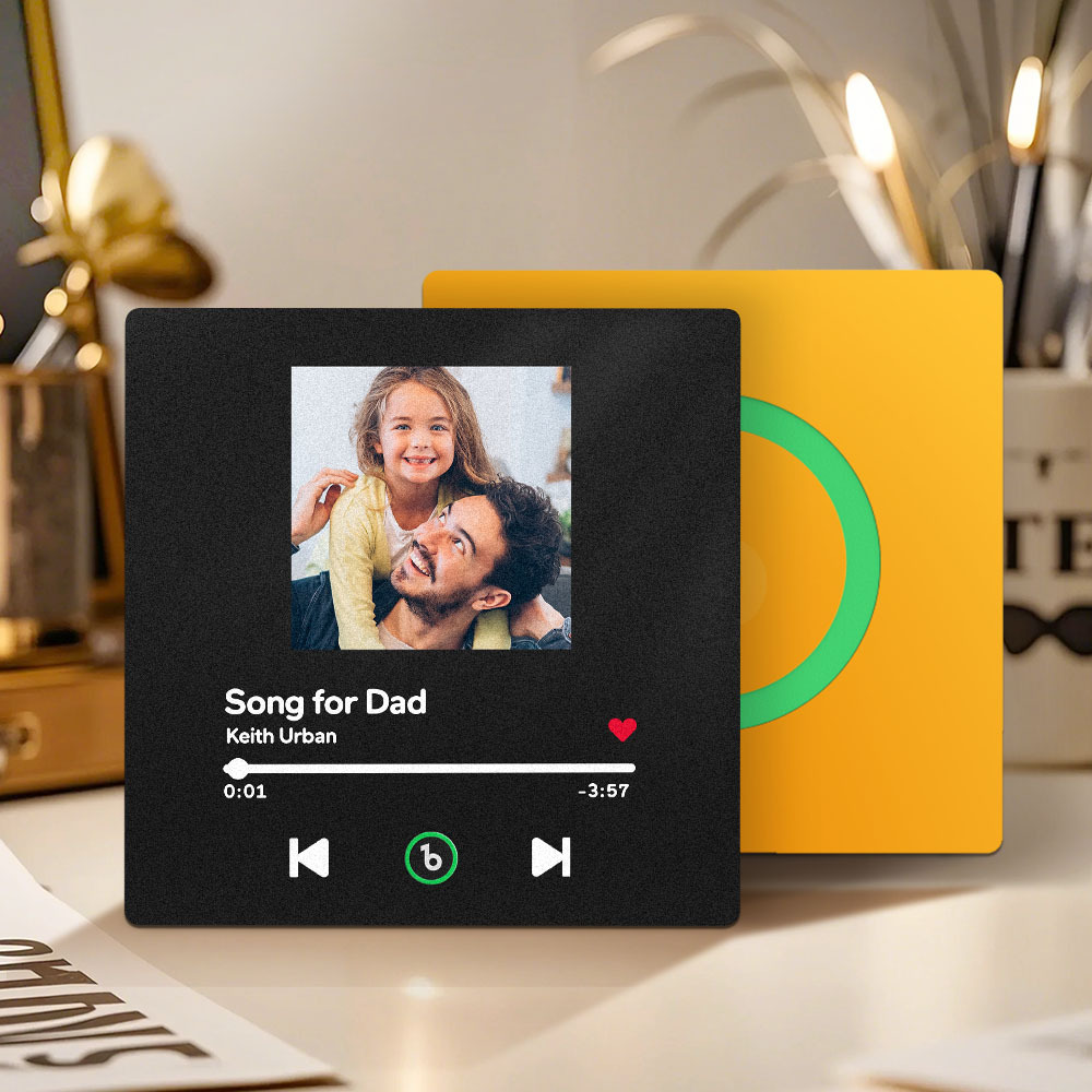 Custom Music And Photo Music Fridge Magnets Father's Day Gifts Frameless Fridgebeats - Fridgebeatsca