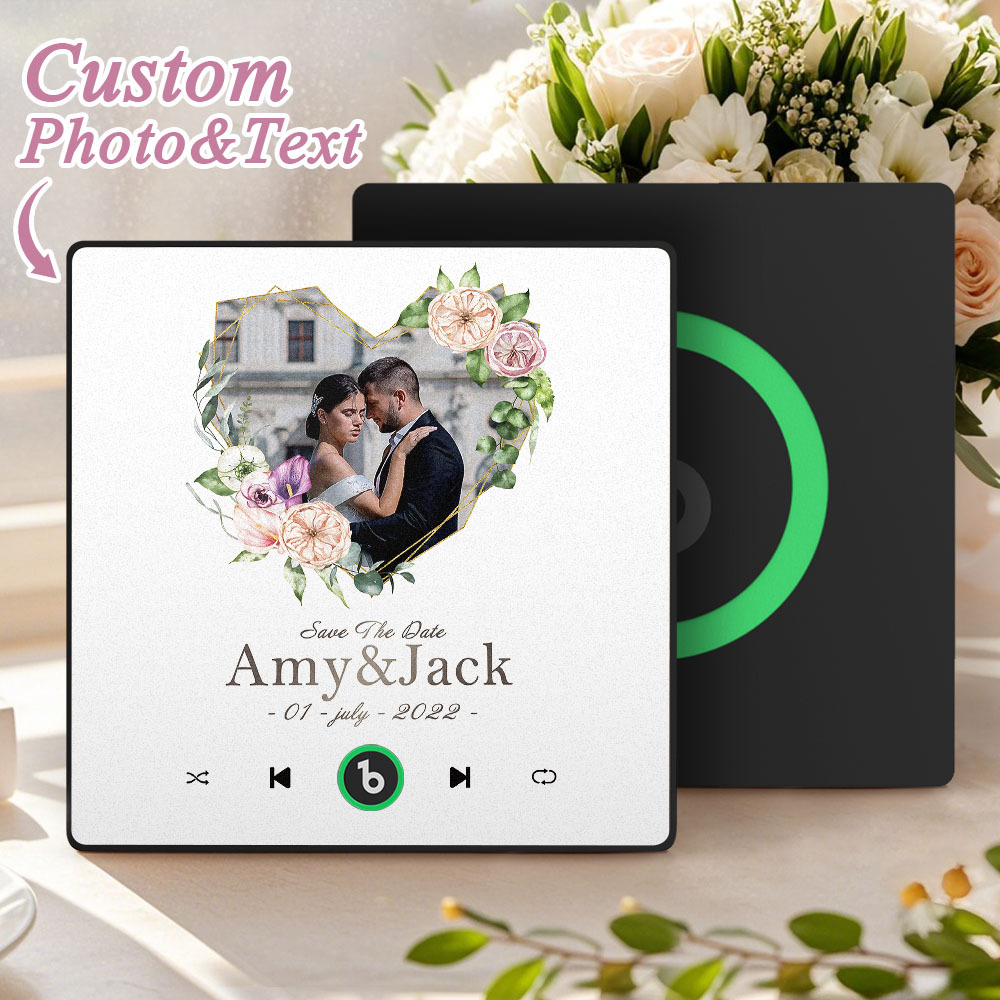 Custom Music & Photo Fridge Magnet Personalized Photo Magnets Wedding Gifts for Newlyweds